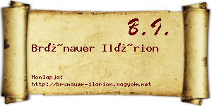 Brünauer Ilárion névjegykártya